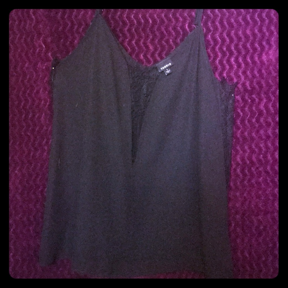 Black Lacey Torrid tank top! Size 1good condition!